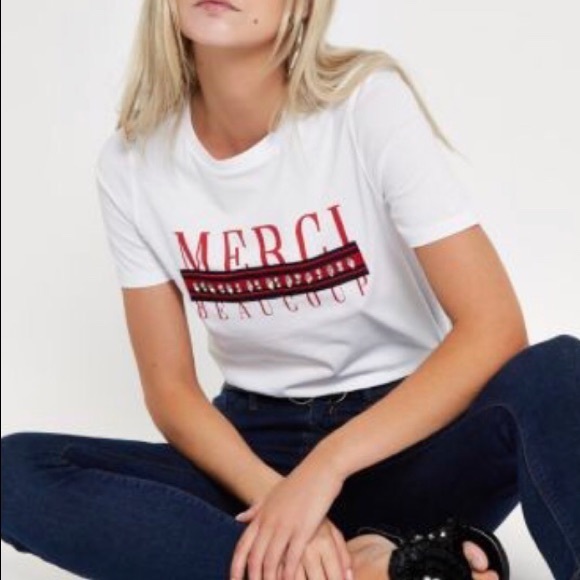 RIVER ISLAND | Petite Embellished Tee - Picture 1 of 5